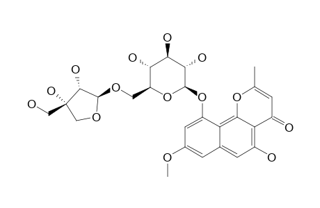 10-DEMETHYLFLAVASPERONE-10-O-BETA-D-APIOFURANOSYL-(1->6)-O-BETA-D-GLUCOPYRANOSIDE