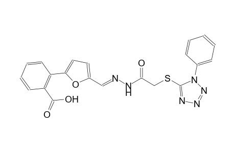 benzoic acid, 2-[5-[(E)-[[[(1-phenyl-1H-tetrazol-5-yl)thio]acetyl]hydrazono]methyl]-2-furanyl]-