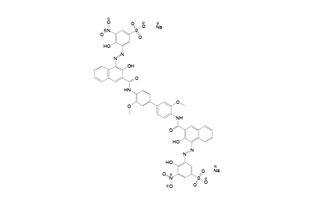 4,4'-Bis[[[4-[(2-hydroxy-3-nitro-4-sulfonyl)azo]-3-hydroxy-2-naphthyl]carbonyl]amino]-3,3'-dimethoxybiphenyl