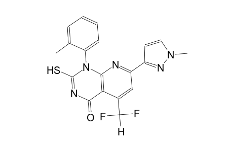 pyrido[2,3-d]pyrimidin-4(1H)-one, 5-(difluoromethyl)-2-mercapto-1-(2-methylphenyl)-7-(1-methyl-1H-pyrazol-3-yl)-