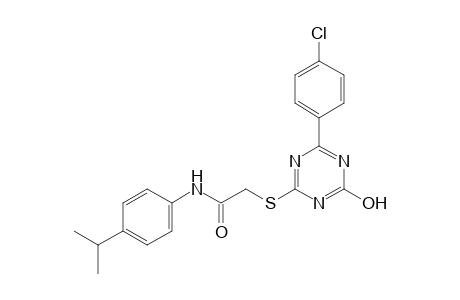 2-{[4-(p-chlorophenyl)-6-hydroxy-s-triazin-2-yl]thio}-4'-isopropylacetanilide