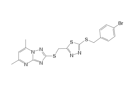2-(4-Bromobenzylthio)-5-((5,7-dimethyl-[1,2,4]triazolo[1,5-a]pyrimidin-2-ylthio)methyl)-1,3,4-thiadiazole