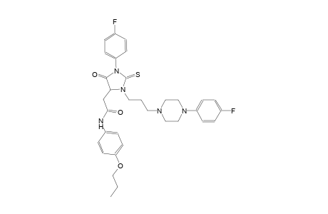 2-(1-(4-fluorophenyl)-3-{3-[4-(4-fluorophenyl)-1-piperazinyl]propyl}-5-oxo-2-thioxo-4-imidazolidinyl)-N-(4-propoxyphenyl)acetamide