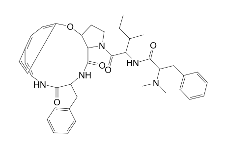 Benzenepropanamide, .alpha.-(dimethylamino)-N-[2-methyl-1-[[3,3a,11,12,13,14,15,15a-octahydro-12,15-dioxo-13-(phenylmethyl)-5,8-ethenopyrrolo[3,2-b][1,5,8]oxadiazacyclotetradecin-1(2H)-yl]carbonyl]butyl]-