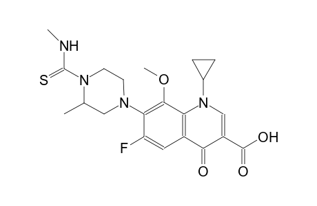 1-cyclopropyl-6-fluoro-8-methoxy-7-{3-methyl-4-[(methylamino)carbothioyl]-1-piperazinyl}-4-oxo-1,4-dihydro-3-quinolinecarboxylic acid
