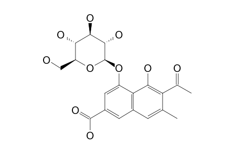 RUMEXOSIDE;2-ACETYL-3-METHYL-6-CARBOXY-1,8-DIHYDROXYNAPHTHALENE-8-O-BETA-D-GLUCOPYRANOSIDE