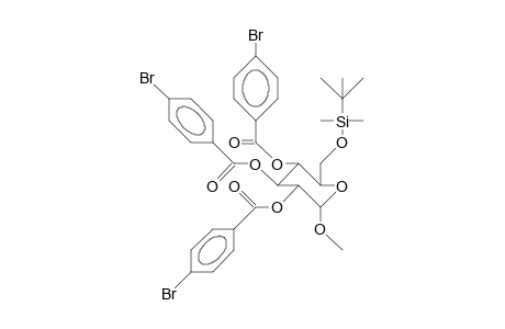 Methyl 2,3,4-tris(O-[4-bromo-benzoyl])-6-(O-[T-butyl-dimethylsilyl]).alpha.-D-mannopyranoside