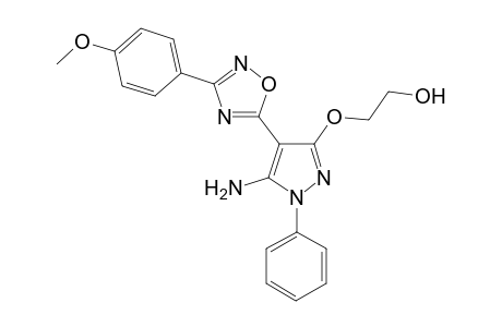 2-Amino-3-[(2'-hydroxyethoxy)-4'-{ 9"-(p-methoxyphenyl)}-7",8",10"-oxadiazol-6"-yl]-1-phenylpyrazole