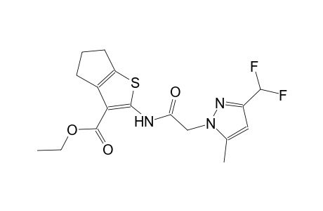 ethyl 2-({[3-(difluoromethyl)-5-methyl-1H-pyrazol-1-yl]acetyl}amino)-5,6-dihydro-4H-cyclopenta[b]thiophene-3-carboxylate