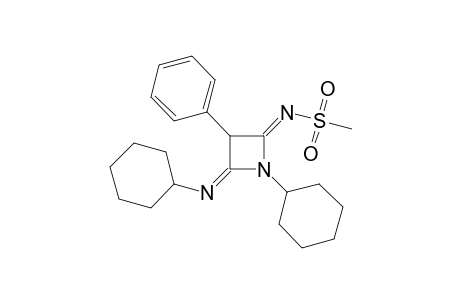 (Z)-N-((E)-1-cyclohexyl-4-(cyclohexylimino)-3-phenylazetidin-2-ylidene)methanesulfonamide