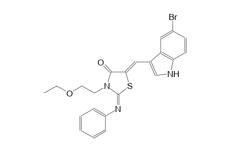(2E,5Z)-5-[(5-bromo-1H-indol-3-yl)methylene]-3-(2-ethoxyethyl)-2-(phenylimino)-1,3-thiazolidin-4-one