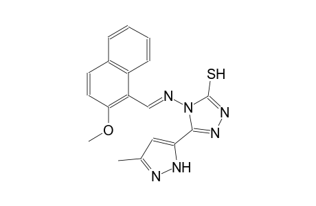 4-{[(E)-(2-methoxy-1-naphthyl)methylidene]amino}-5-(3-methyl-1H-pyrazol-5-yl)-4H-1,2,4-triazole-3-thiol