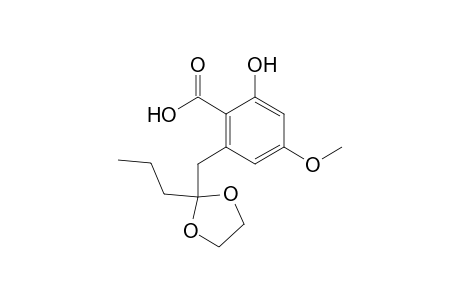 2-Hydroxy-4-methoxy-6-[(2-propyl-1,3-dioxolan-2-yl)methyl]benzoic acid