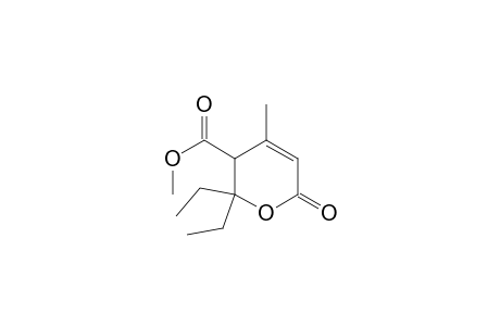 2,2-Diethyl-4-methyl-6-oxo-3H-pyran-3-carboxylic acid methyl ester