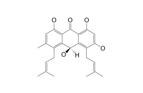 VISMIANOL;1,3,8,10-TETRAHYDROXY-6-METHYL-4,5-BIS-(3-METHYLBUT-2-ENYL)-ANTHRACEN-9(10H)-ONE