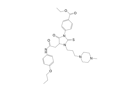 benzoic acid, 4-[3-[3-(4-methyl-1-piperazinyl)propyl]-5-oxo-4-[2-oxo-2-[(4-propoxyphenyl)amino]ethyl]-2-thioxo-1-imidazolidinyl]-, ethyl ester