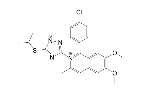 1-(4-chlorophenyl)-2-[5-(isopropylthio)-1,2-diaza-4-azanidacyclopenta-2,5-dien-3-yl]-6,7-dimethoxy-3-methyl-isoquinolin-2-ium