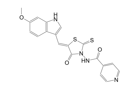 4-pyridinecarboxamide, N-[(5Z)-5-[(6-methoxy-1H-indol-3-yl)methylene]-4-oxo-2-thioxothiazolidinyl]-