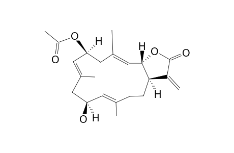 acetic acid [(1R,4E,6S,8E,10S,12E,14S)-6-hydroxy-16-keto-4,8,12-trimethyl-17-methylene-15-oxabicyclo[12.3.0]heptadeca-4,8,12-trien-10-yl] ester