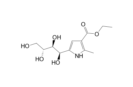 2-methyl-5-(D-arabino-tetrahydroxybutyl)pyrrole-3-carboxylic acid, ethyl ester