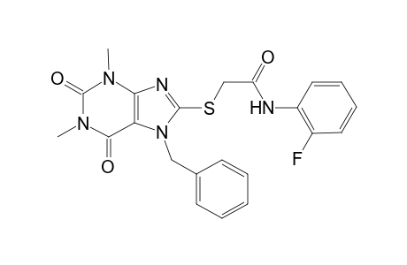 2-(7-benzyl-1,3-dimethyl-2,6-dioxo-purin-8-yl)sulfanyl-N-(2-fluorophenyl)acetamide