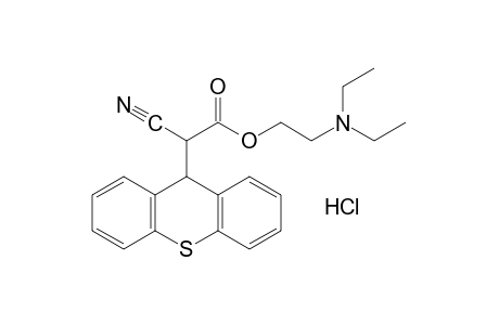 alpha-cyano-9-thioxantheneacetic acid, 2-(diethylamino)ethyl ester, hydrochloride