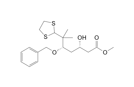 (3S,5S)-5-benzoxy-6-(1,3-dithiolan-2-yl)-3-hydroxy-6-methyl-enanthic acid methyl ester
