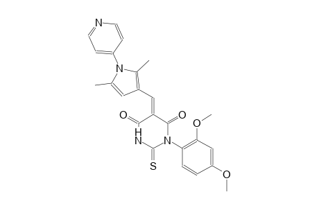 (5E)-1-(2,4-dimethoxyphenyl)-5-{[2,5-dimethyl-1-(4-pyridinyl)-1H-pyrrol-3-yl]methylene}-2-thioxodihydro-4,6(1H,5H)-pyrimidinedione