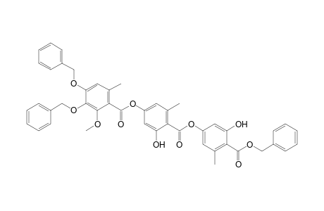 Benzoic acid, 2-hydroxy-4-[[2-methoxy-6-methyl-3,4-bis(phenylmethoxy)benzoyl]oxy]-6-methyl-, 3-hydroxy-5-methyl-4-[(phenylmethoxy)carbonyl]phenyl ester