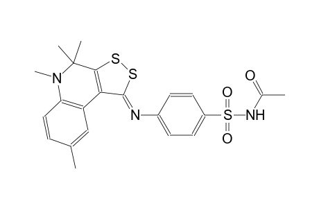 N-acetyl-4-{[(1Z)-4,4,5,8-tetramethyl-4,5-dihydro-1H-[1,2]dithiolo[3,4-c]quinolin-1-ylidene]amino}benzenesulfonamide