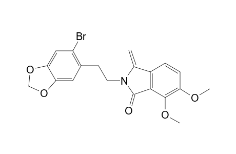 2-[2-(6-bromanyl-1,3-benzodioxol-5-yl)ethyl]-6,7-dimethoxy-3-methylidene-isoindol-1-one