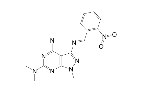 4-AMINO-6-DIMETHYLAMINO-3-(2-NITROPHENYL)-AZOMETHINO-1-METHYLPYRAZOLO-[3,4-D]-PYRIMIDINE