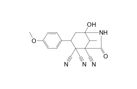 5-Hydroxy-3-(4-methoxy-phenyl)-8-methyl-7-oxo-6-aza-bicyclo[3.2.1]octane-1,2,2-tricarbonitrile