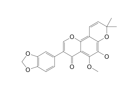 GRIFFONIANONE-B;6-HYDROXY-5-METHOXY-3',4'-METHYLENEDIOXY-2'',2''-DIMETHYLPYRANO-[5'',6'':7,8]-ISOFLAVONE