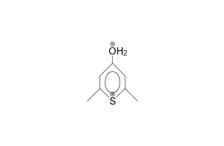 4-Hydroxylium-2,6-dimethyl-thiopyrylium dication