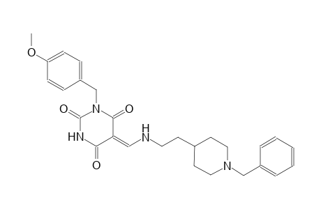 2,4,6(1H,3H,5H)-pyrimidinetrione, 1-[(4-methoxyphenyl)methyl]-5-[[[2-[1-(phenylmethyl)-4-piperidinyl]ethyl]amino]methylene]-, (5Z)-