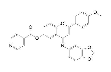 (4E)-4-(1,3-benzodioxol-5-ylimino)-2-(4-methoxyphenyl)-4H-chromen-6-yl isonicotinate