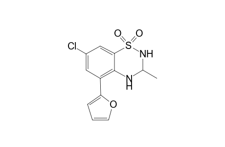 7-chloro-5-(2-furyl)-3-methyl-3,4-dihydro-2H-1,2,4-benzothiadiazine 1,1-dioxide