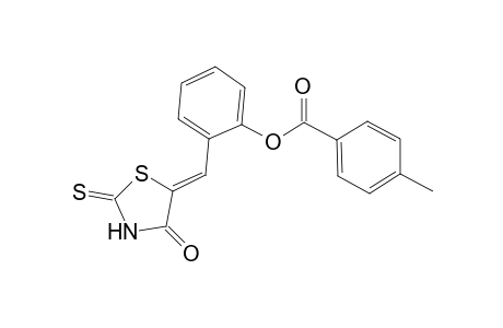 2-[(Z)-(4-oxo-2-thioxo-1,3-thiazolidin-5-ylidene)methyl]phenyl 4-methylbenzoate