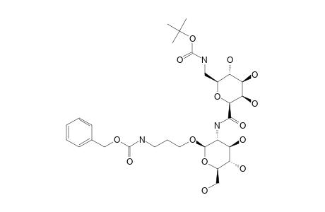 3-BENZYLOXYCARBONYLAMINOPROPYL-2-DEOXY-2-(1-DEOXY-1-TERT.-BUTOXYCARBONYLAMINOMETHYL-BETA-D-GALACTOHEXOPYRANOSYLURONAMIDE)-BETA-D-GLUCOPYRANOSIDE