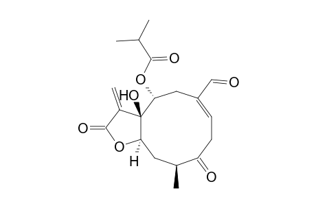 Propanoic acid, 2-methyl-, 6-formyl-2,3,3a,4,5,8,9,10,11,11a-decahydro-3a-hydroxy-10-methyl-3-methylene-2,9-dioxocyclodeca[b]furan-4-yl ester, [3aR-(3aR*,4R*,6E,10S*,11aR*)]-