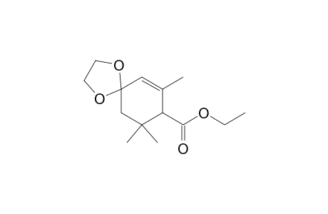 1,4-Dioxaspiro[4.5]dec-6-ene-8-carboxylic acid, 7,9,9-trimethyl-, ethyl ester, (.+-.)-