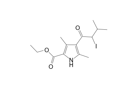 Pyrrole-2-carboxylic acid, 4-(2-iodo-3-methyl-1-oxobutyl)-3,5-dimethyl-, ethyl ester