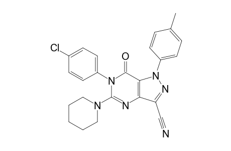 6-(4-Chlorophenyl)-3-cyano-5-(piperidin-1-yl)-1-p-tolyl-1H-pyrazolo[4,3-d]pyrimidin-7(6H)-one