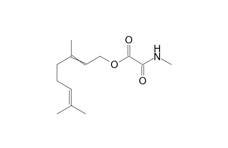 3,7-dimethylocta-2,6-dienyl 2-(methylamino)-2-oxo-acetate