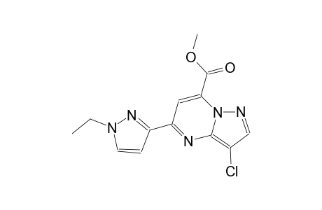 pyrazolo[1,5-a]pyrimidine-7-carboxylic acid, 3-chloro-5-(1-ethyl-1H-pyrazol-3-yl)-, methyl ester