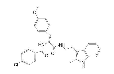 4-Chloro-N-[2-(4-methoxy-phenyl)-1-[2-(2-methyl-1H-indol-3-yl)-ethylcarbamoyl]-vinyl]-benzamide