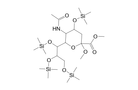 Methyl 5-[(acetyl)amino]-4-(trimethylsilyloxy)-2-methoxy-6-[(1',2',3'-tris(trimethylsilyloxy)propyl]pyran-2-carboxylate