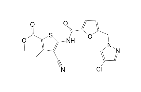methyl 5-({5-[(4-chloro-1H-pyrazol-1-yl)methyl]-2-furoyl}amino)-4-cyano-3-methyl-2-thiophenecarboxylate