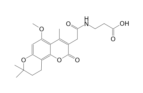 3-(2-(5-methoxy-4,8,8-trimethyl-2-oxo-2,8,9,10-tetrahydropyrano[2,3-f]chromen-3-yl)acetamido)propanoic acid